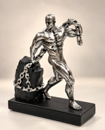 StrengthBound Muscle Man Pulling Chain Sculpture – view 4