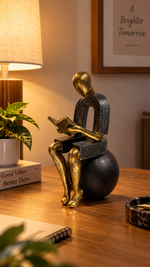 Abstract Reading Thinker Figurine – view 4