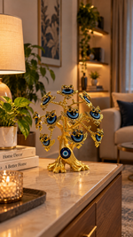 Golden Evil Eye Owl Money Tree Figurine- 12 inches – view 3