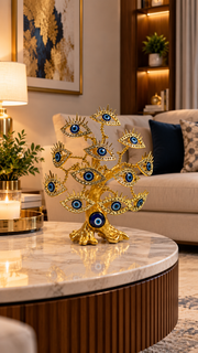 Turkish Blue Evil Eye Money Tree Figurine – view 3