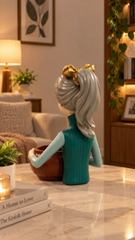 whimsical girl figurine planter – view 2