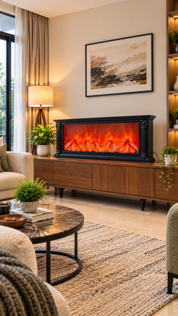 Freestanding Electric Fireplace Console
