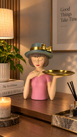 Victorian Bow Hat Girl Figurine Key Tray – view 5