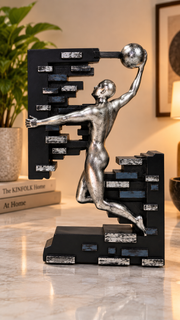 Modern Abstract Basketball Slam Dunk Sculpture – view 3
