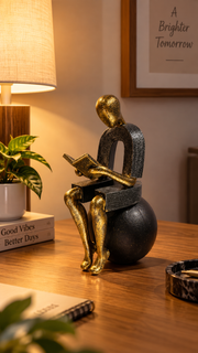 Abstract Reading Thinker Figurine – view 4