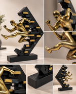 Modern Abstract Athlete Breaking Barriers Statue – view 5