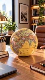 Illuminated Desktop World Globe