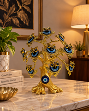 Golden Evil Eye Owl Money Tree Figurine- 12 inches – view 2