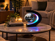 Magnetic levitation floating globe lamp in a living room