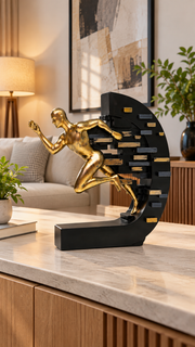 Abstract Running Man Sculpture – view 3